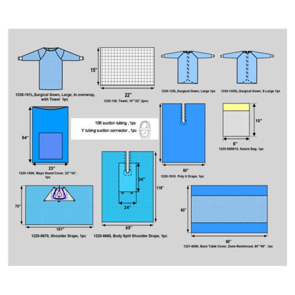 Kit Arthroscopy Shoulder With Drape/Towel/Surgical Gown LF Sterile 6/Ca